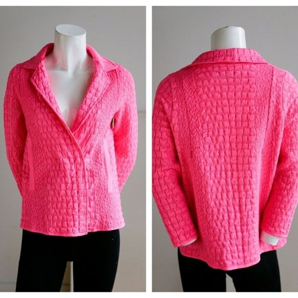 Neera 20.52 Hot Pink Neon Fluorescent Blazer - Picture 1 of 12